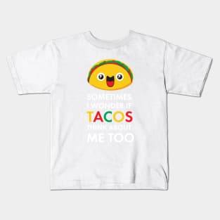 Cute Kawaii Taco Emoji Cinco de Mayo Funny Tace Foodie Mexican Food Gift Kids T-Shirt